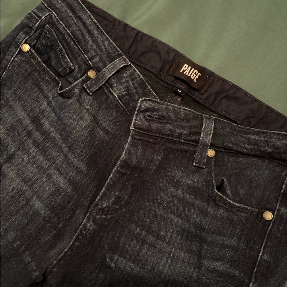 PAIGE Women's Manhattan Dark Wash Flare Jeans